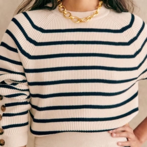 Sezane Sami sweater/jumper - natural/navy, size S - Picture 3 of 9